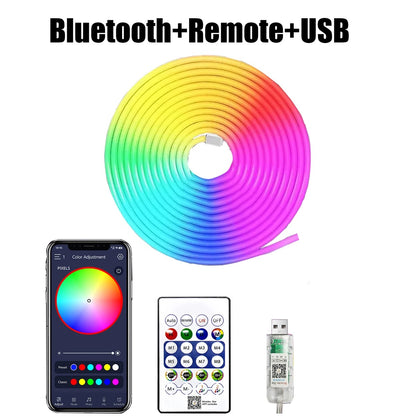 USB RGB Neon Strip Light with Bluetooth Control