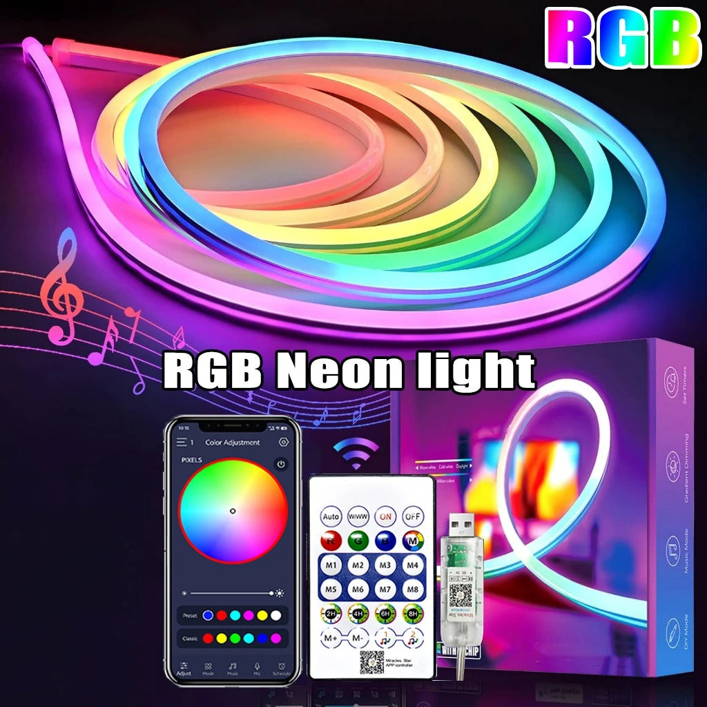 USB RGB Neon Strip Light with Bluetooth Control