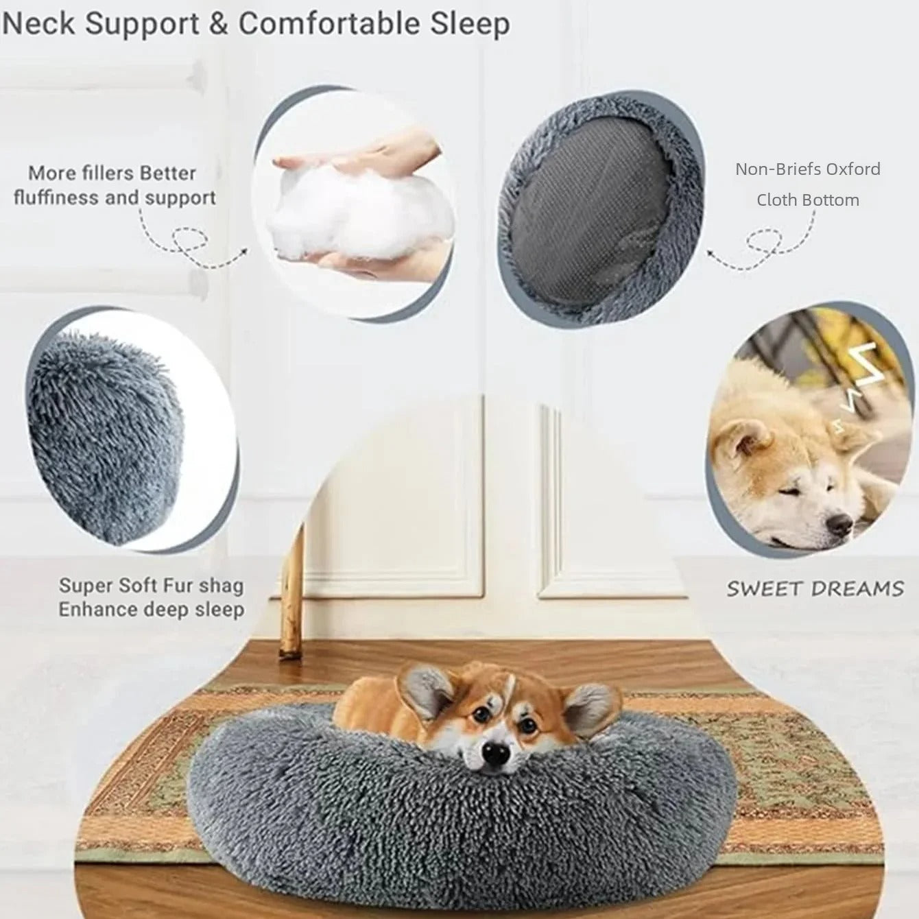 Warm Plush Bed for Pets